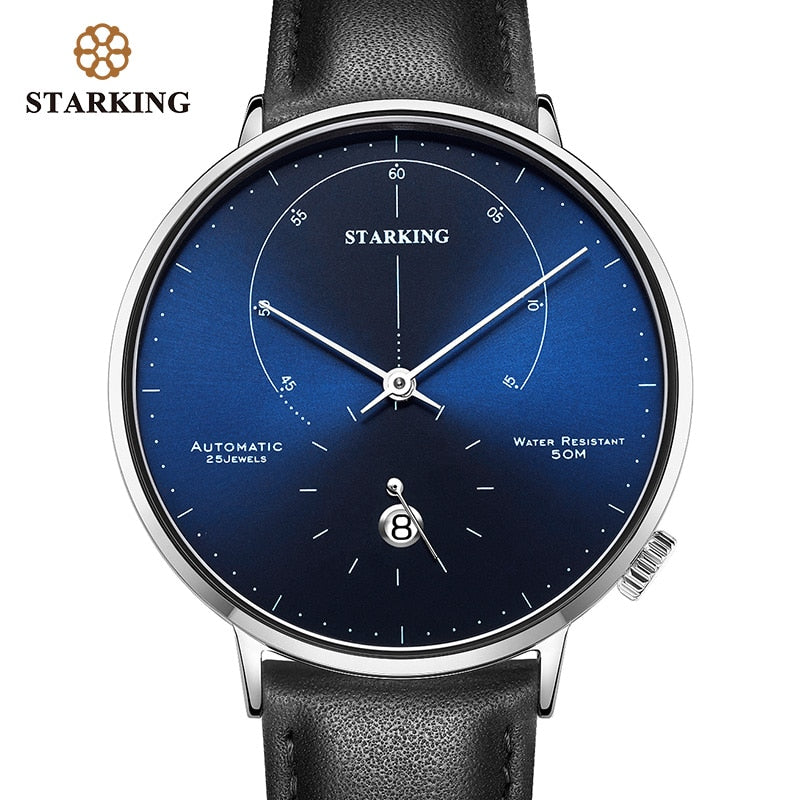 STARKING Automatic Watch Relogio Masculino Self-wind 28800 Beats Mechanical Movement Wristwatch Men Steel Male Clock 5ATM AM0269