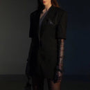 TWOTWINSTYLE verano sólido Blazer para mujer manga larga diamante Patchwork largo elegante abrigo mujer moda ropa 2022 nuevo