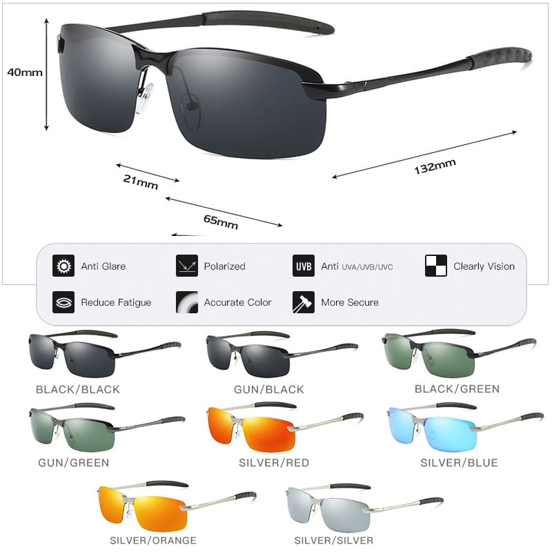 CoolPandas Anti-Glare HD Polarisierte Herren-Sonnenbrille Markendesigner Metal Driving Damen-Sonnenbrille Oculos De Sol Masculino Ray