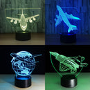 Touch Fernbedienung Flugzeug 3D Licht LED Tischlampe Optische Täuschung Birne Nachtlicht 7 Farben Ändernde Stimmungslampe USB Lampe