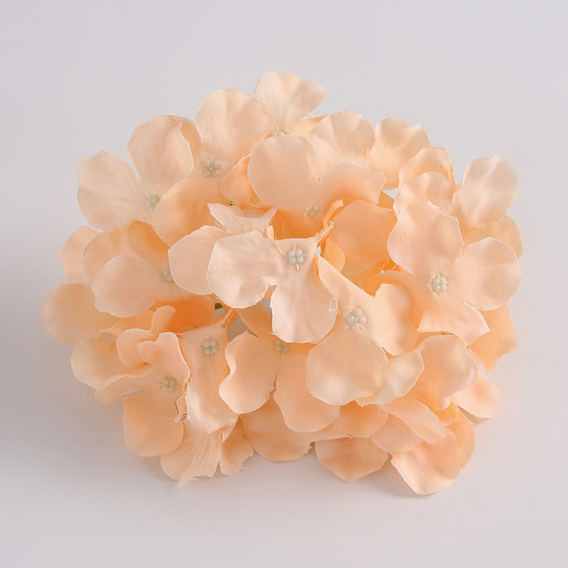 10 unids/lote cabeza de flor decorativa colorida Hortensia de seda Artificial DIY fiesta en casa boda arco Fondo pared flor decorativa