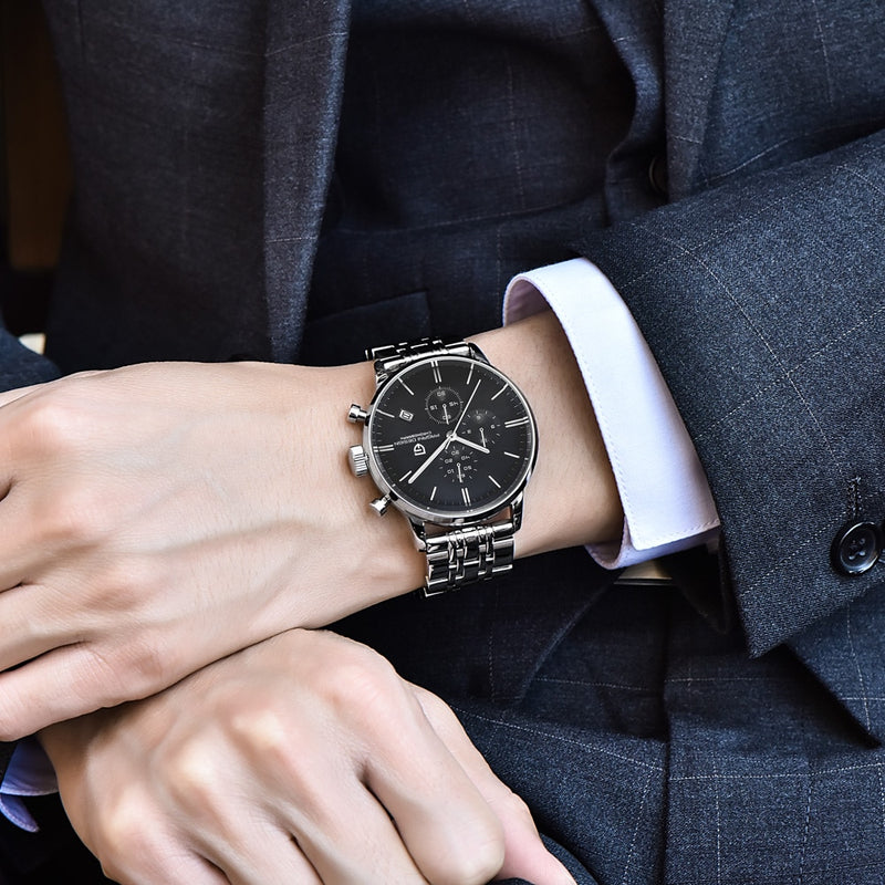 Mens Watches Top Brand Luxury Waterproof 30M Genuine Leather Sport Military Quartz Watches Men Clock Relogio Masculino