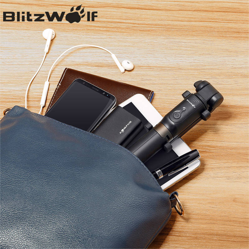 BlitzWolf BS3 bluetooth-compatible Selfie Stick Tripod Extendable Foldable Monopod Wireless Selfie Stick For iPhone For xiaomi