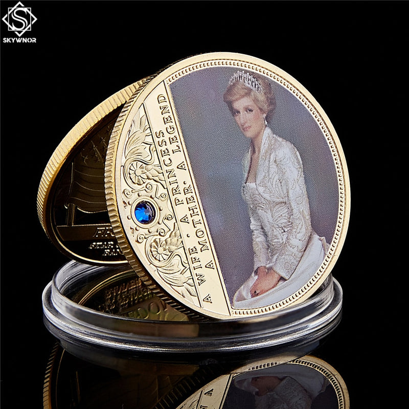 Sammelbare britische Diana Princess Rose mit Diamond Last Rose Professional Gedenkmünze