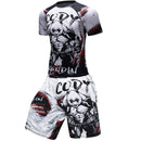 Traje deportivo de compresión para hombre, secado rápido, transpiración, entrenamiento físico, Kit MMA, rashguard, ropa deportiva para hombre, ropa para correr y correr