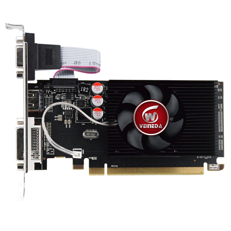 Veineda Tarjetas gráficas GPU HD6450 2GB DDR3 64Bit VGA Tarjetas de video PCI Express para ATI Radeon Gaming Reacondicionado