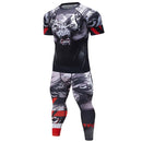 Traje deportivo de compresión para hombre, secado rápido, transpiración, entrenamiento físico, Kit MMA, rashguard, ropa deportiva para hombre, ropa para correr y correr