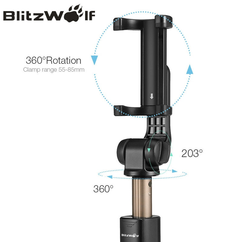 BlitzWolf BS3 bluetooth-compatible Selfie Stick Tripod Extendable Foldable Monopod Wireless Selfie Stick For iPhone For xiaomi