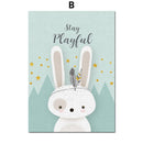 Bär Kaninchen Fuchs Hirsch Kinderzimmer Wandkunst Leinwand Malerei Cartoon Nordic Poster und Drucke Wandbilder Mädchen Jungen Kinderzimmer Dekor
