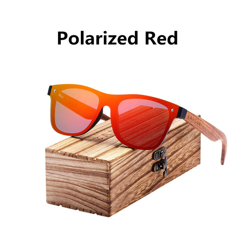 BARCUR Fashion Wooden Sunglasses Men Bamboo Temple Sun Glasses Women Wood Glasses Oculos de sol masculino