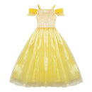 VOGUEON Mädchen Prinzessin Belle Partykleid Beauty and The Beast Kinder verkleiden sich Halloween Cosplay Kostüm Little Girl Prom Kleidung