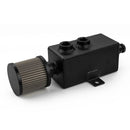 RASTP-1L Universal Auto Aluminium Oil Catch Can Tank Silber Schwarz Kraftstofftanks mit Entlüftungsfilter Ablasshahn 1LT Baffled RS-OCC010