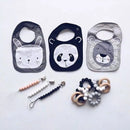 5PCS Mixed Design Cute Animal Dedign Baby Boys Girls Bibs Kids Panda Lion Rabbit Design Bibs