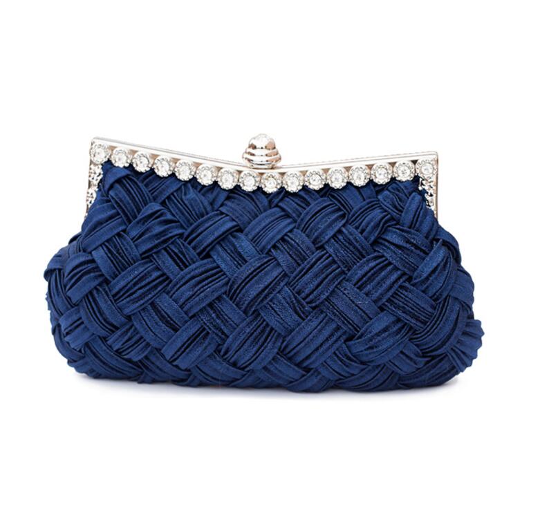 Hot spring Evening bag weave clutch bags woman handbag Silk Elegant Dinner Ladies&