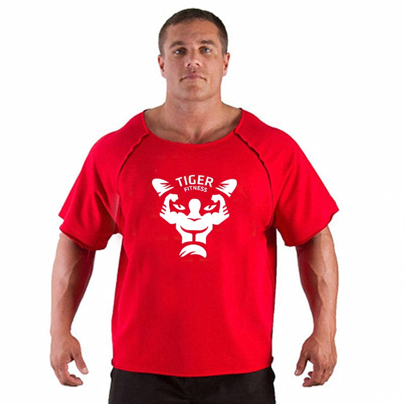 TIER Neue Männer Kurzarm Baumwolle T-Shirt Sommer Lässige Mode Gym Fitness Bodybuilding T-Shirt Männliche Lose T-Shirts Tops Kleidung