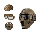 Máscara táctica de malla de hierro multifunción con casco rápido y gafas tácticas Airsoft Hunting Motorcycle Sport Play