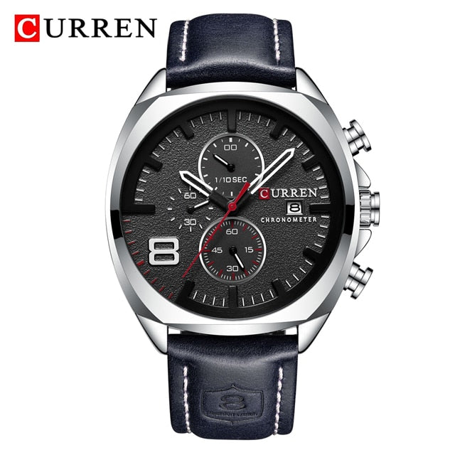 Reloj CURREN Sports Watch Men Chronograph Waterproof Leather Strap Watches Mens Luxury Brand Men&