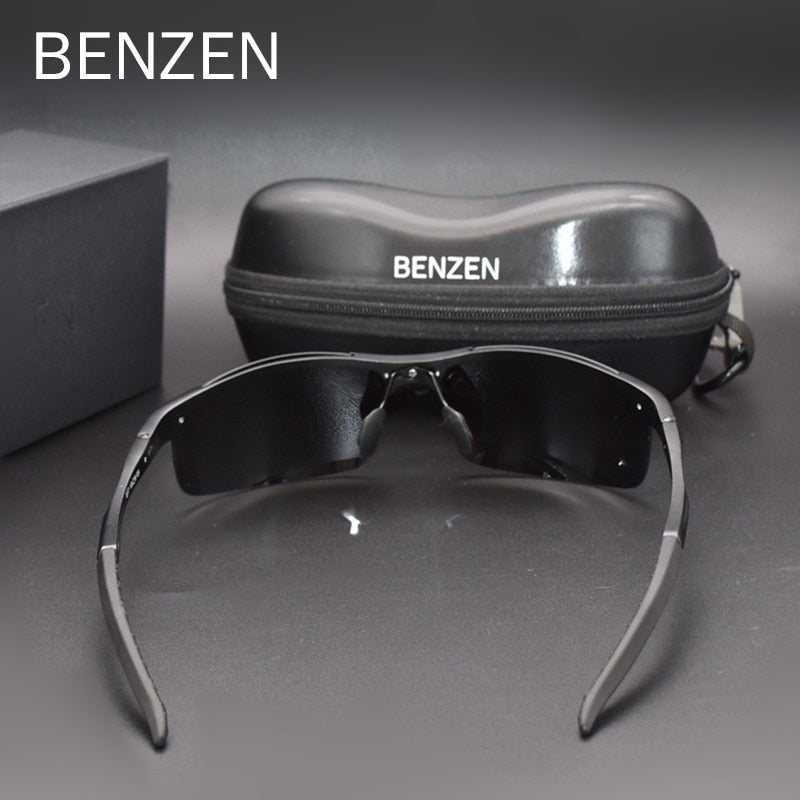 BENZEN Polarized Sunglasses For Men Quality Al-Mg Sports Sun Glasses Male UV Protection Outdoor Driver Glasses Goggles 9333