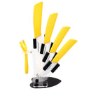 FINDKING Quality kitchen knife ceramic knife set  3" 4" 5" 6 inch peeler with Acrylic Holder Black blade knives kitchen tools