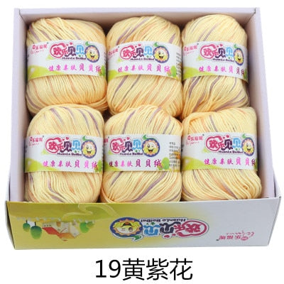 6balls/lot 73 Colors Milk Cotton Yarn Baby Wool Yarn DIY Knitting Children Sweater Hat Hand Knitted Yarn Knit Blanket Crochet