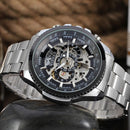 2016 WINNER Fashion Design Black mechanical Watch Steel Automatic watch men black stainless steel band business Relogio Male