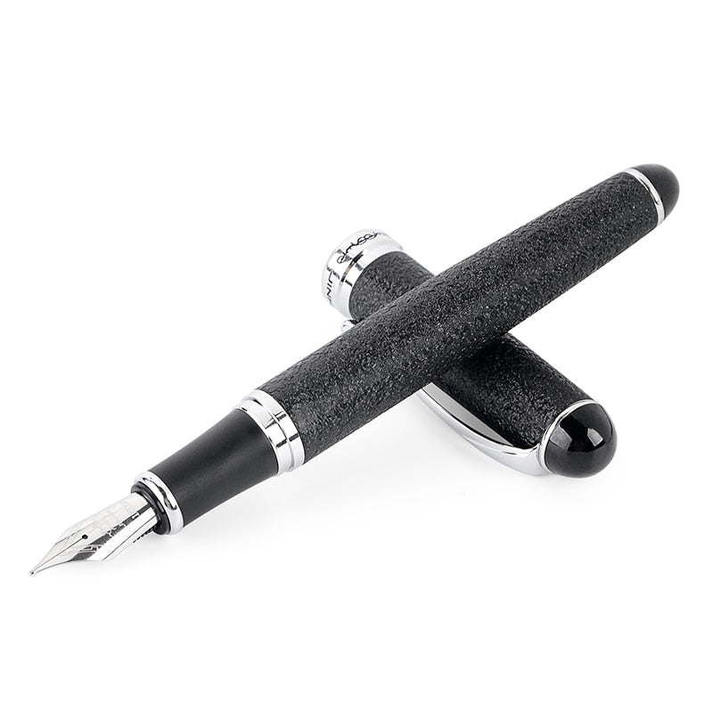 Luxury Brand Jinhao X750 Silver Stainless Steel Fountain Pen Medium 18KGP Nib School Office Name Ink Pens Gift Stationery