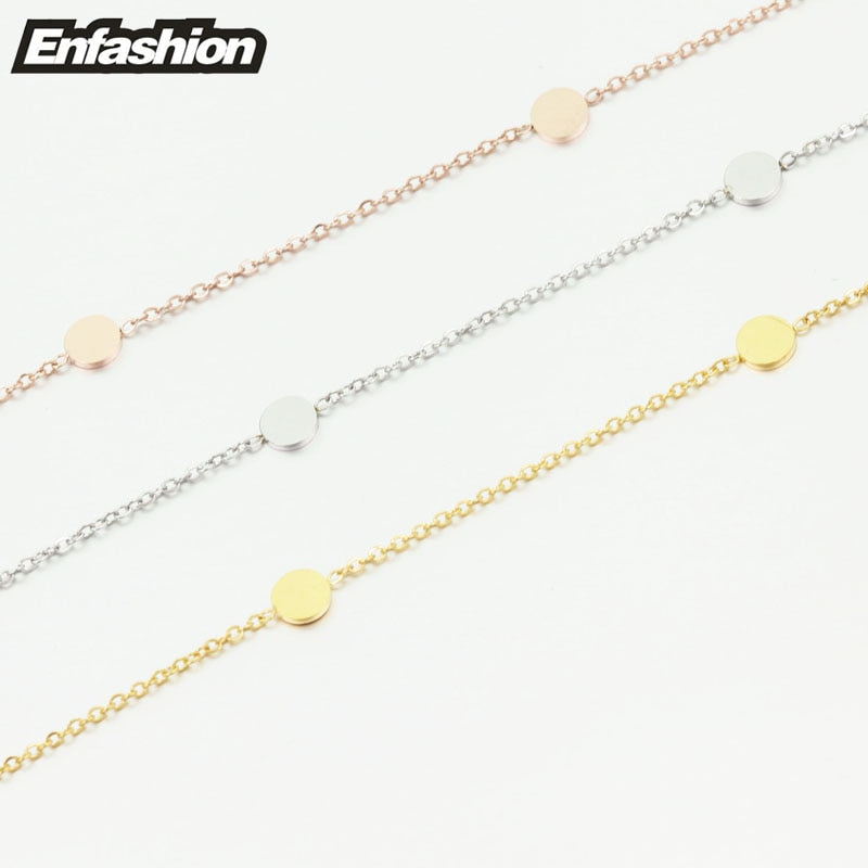 Enfashion Geometric Triangle Circle Star Choker Necklace Gold color Necklaces Pendants Stainless Steel Necklace Women chocker