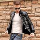 Männer Winter Warm Echtes Leder Weiße Ente Daunenjacken Fliegermäntel Große Größe Echtes Leder Schaffell Bomberjacken Luftfahrt