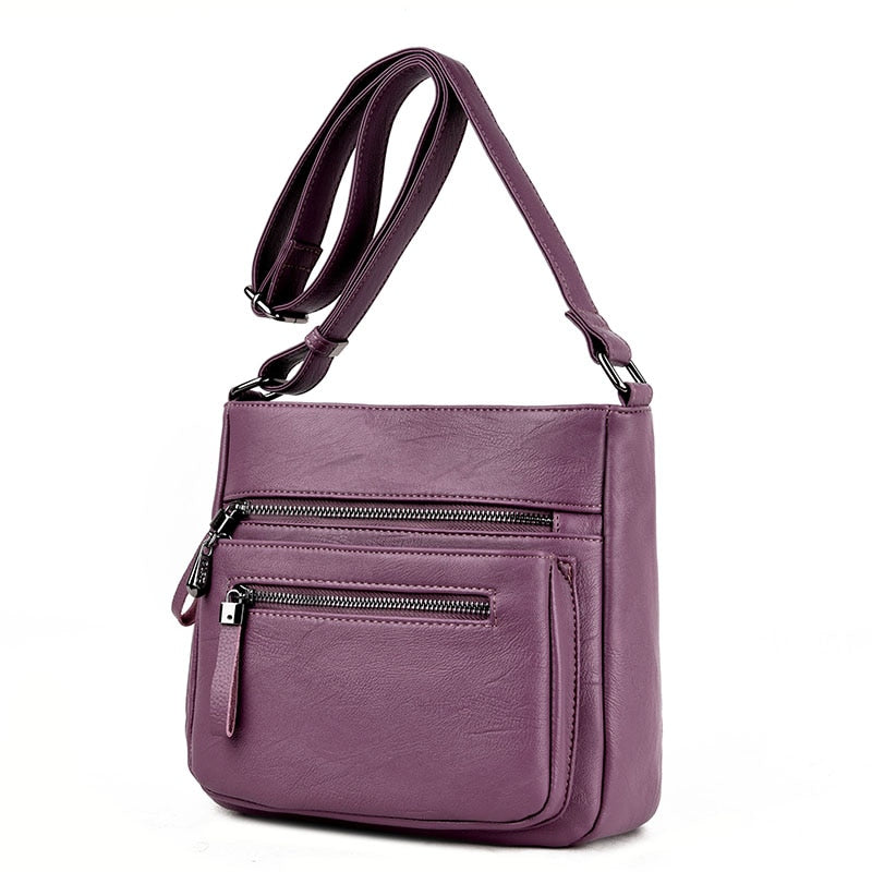 Bolsos cruzados de cuero de alta calidad para mujer, novedad de 2021, bolso de hombro de diseñador de lujo, bolso de mano de ocio para mujer, bolsos de mensajero