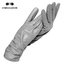 2019 fashion new products winter leather gloves short leather gloves women Wrist tightening design winter leather gloves women