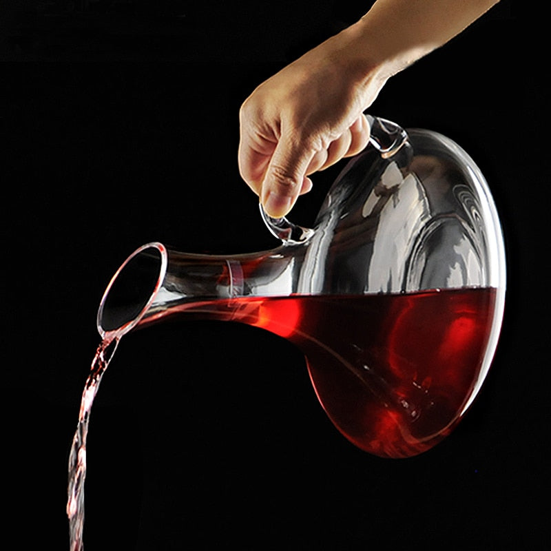 Decantador de vino tinto de Base plana Superior de 1900ML, vertedor de vino de cristal hecho a mano, jarra de agua Premium, pared gruesa