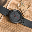 BOBO BIRD WC22 Ebony Wood Watch With Red Pointer Leather Band Japan Miyota 2035 Movement Quartz Watches For Men Women