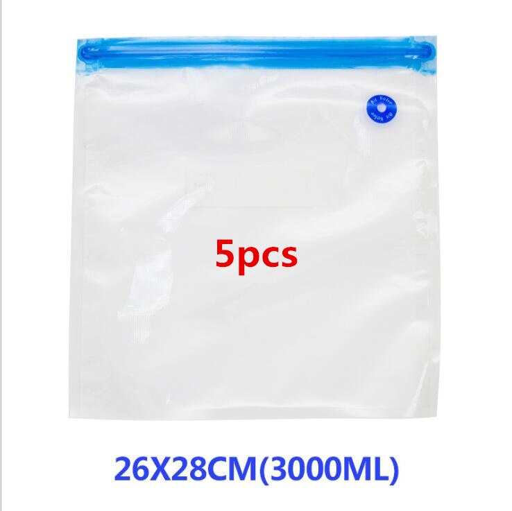 Kitchen Food Vacuum bag 5 Size available Pumping vacuum Sealer bag for Fresh-keeping/Food Storage Reusable bag Vacuum packaging