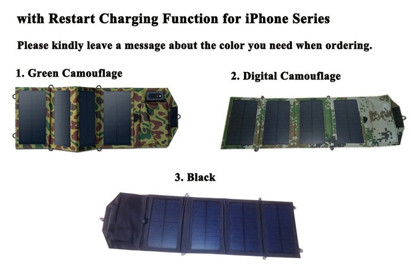 Cargador solar portátil GGXingEnergy 8W para teléfono móvil iPhone Panel solar mono USB plegable + cargador de batería solar plegable