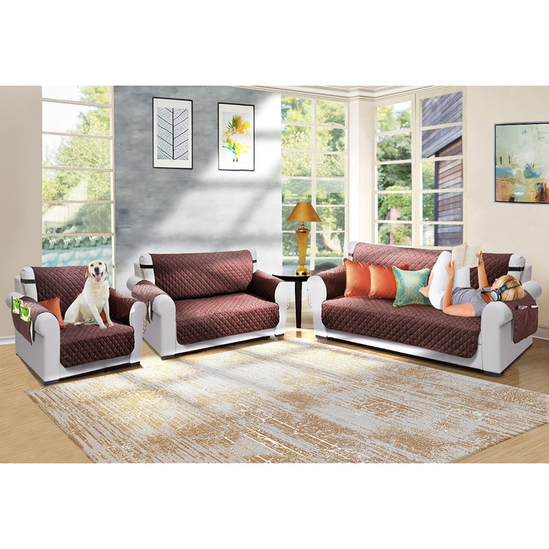 Funda de sofá reclinable para perros y mascotas, funda protectora de sofá para niños, fundas de sofá reversibles acolchadas resistentes al agua para sala de estar