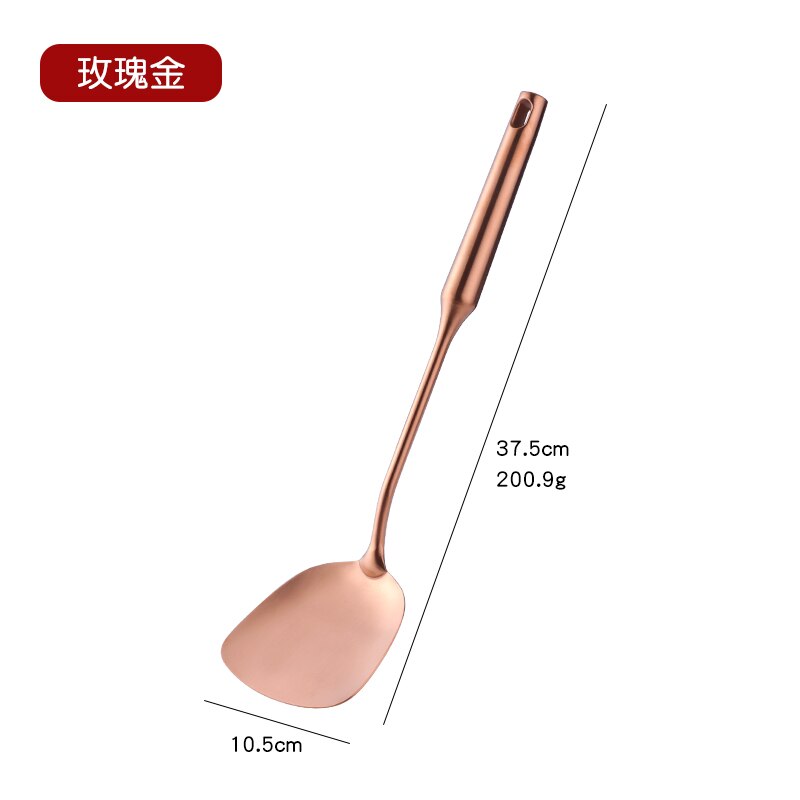 Stainless Steel Rose Gold Kitchen Utensils Cooking Tools Cookware Set Turner Ladle Spoon For Restaurant Dinnerware Set Utensils