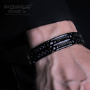 Power Ionics para hombre negro/azul/rojo fibra de carbono 100% pulsera de terapia magnética de titanio puro mejora la circulación sanguínea