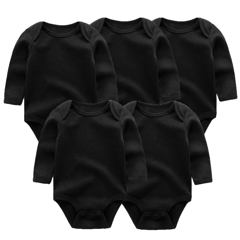 5 PCS/lot winter long sleeve newborn baby bodysuit cotton baby jumpsuit ropa bebe white baby boy girl clothes