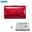VICKAWEB Mini Damen Geldbörsen Alligator Hasp Damen Geldbörsen Geldbörse Damenmode Kurze Echtleder Geldbörse Damen Kleine Geldbörse