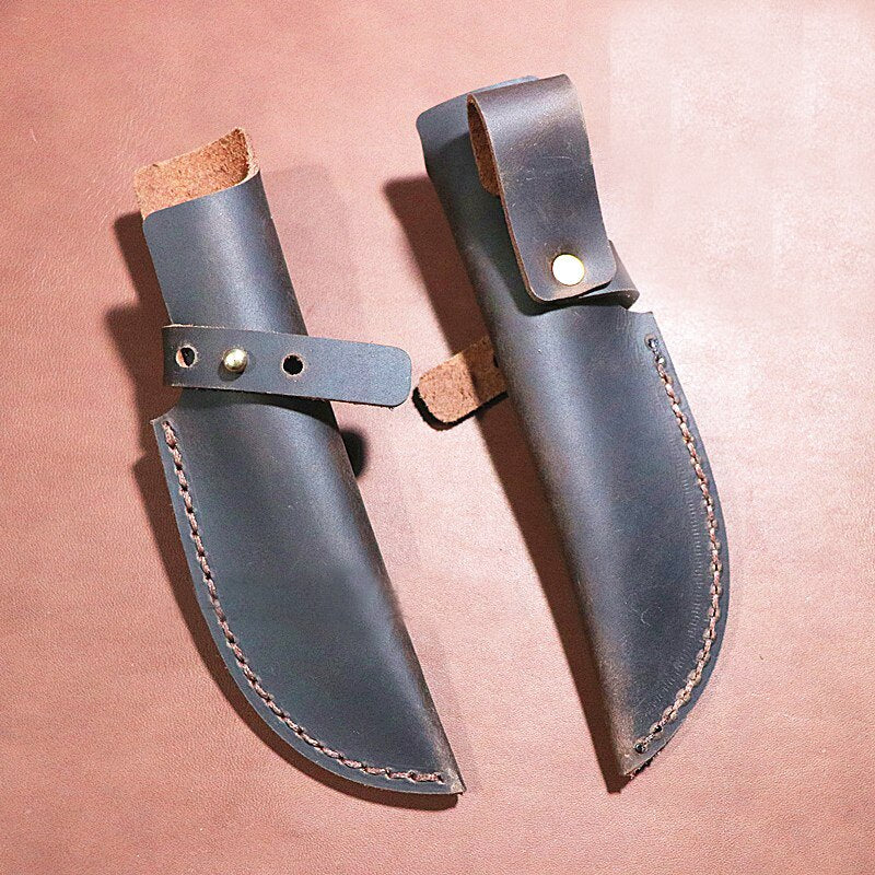 10-18cm Maßgeschneiderte handgemachte manuelle erste Schicht Crazy Horse Rindsleder Obstmesserscheide, Scheide Kochmesser Hülle