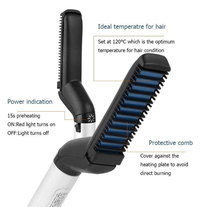 Men Quick Beard Straightener Styler Comb Multifunctional Hair Curling Curler Show Cap Tool Drop shipping