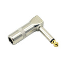 6 x Gitarren-Patch-Pedalkabel 15/21/30 cm lang mit 1/4 Zoll 6,35 mm goldenem rechtwinkligem Stecker, verschiedene Farben zur Auswahl