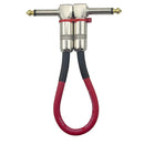 6 x Gitarren-Patch-Pedalkabel 15/21/30 cm lang mit 1/4 Zoll 6,35 mm goldenem rechtwinkligem Stecker, verschiedene Farben zur Auswahl