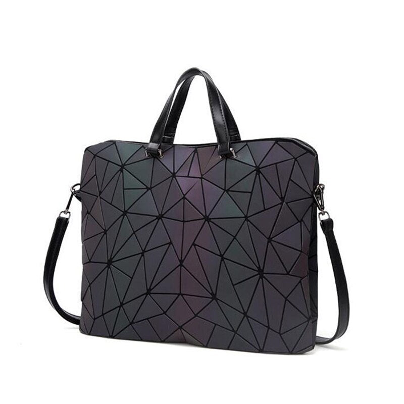 Nuevos bolsos de mensajero luminosos, bolso Bao para mujer, bolso de mano con diamantes, bolsos de hombro geométricos, bolso plegable liso con láser noctilucente, bolso de mano