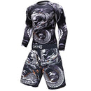 Traje deportivo de compresión para hombre, secado rápido, transpiración, entrenamiento físico, Kit MMA, rashguard, ropa deportiva para hombre, ropa para correr y correr