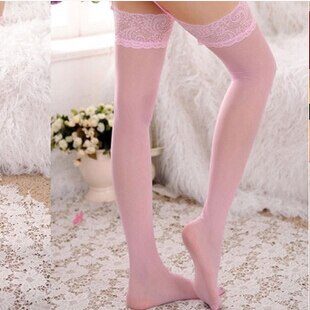 Hot Sexy Women Girl Lace Top Thigh High Stockings Nightclubs Pantyhose Transparent Knee Socks