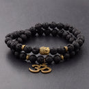Charm Retro Buddha Bead Armband Männer Schwarz Naturstein Chakra Armbänder Erkek Bileklik Armband Homme AB226