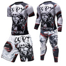 Traje deportivo de compresión para hombre, secado rápido, transpiración, entrenamiento físico, Kit MMA, rashguard, ropa deportiva para hombre, ropa para correr y correr