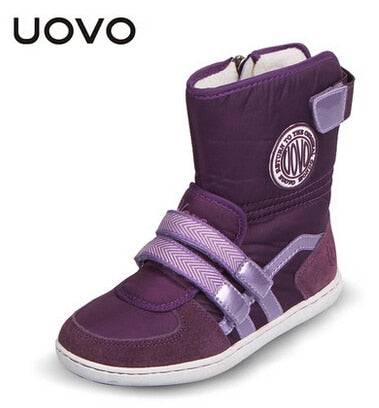 Hot Sale UOVO Brand Kids Shoes Winter Footwear Children Fashion Baby Warm Beatiful Girls Short Boots Size