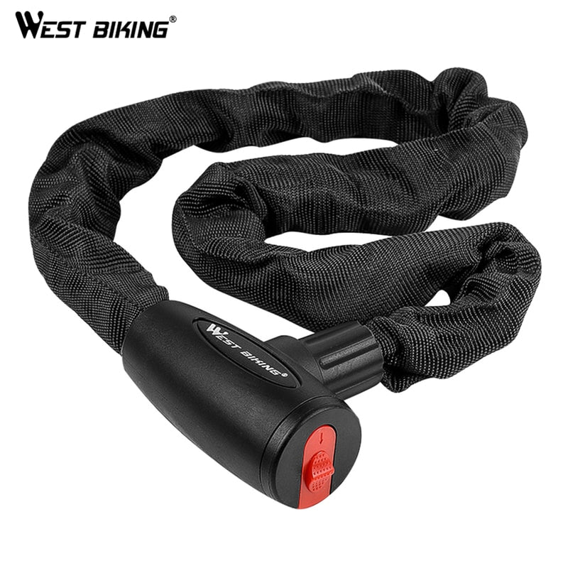 Candado para bicicleta WEST BIKING, candado de cadena antirrobo de seguridad para bicicleta de montaña y carretera con 2 llaves, accesorios para bicicleta de ciclismo al aire libre, candado para bicicleta